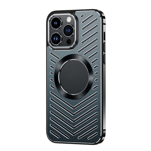 

For iPhone 12 Pro Max MagSafe Magnetic Metal Cooling Phone Case(Black)