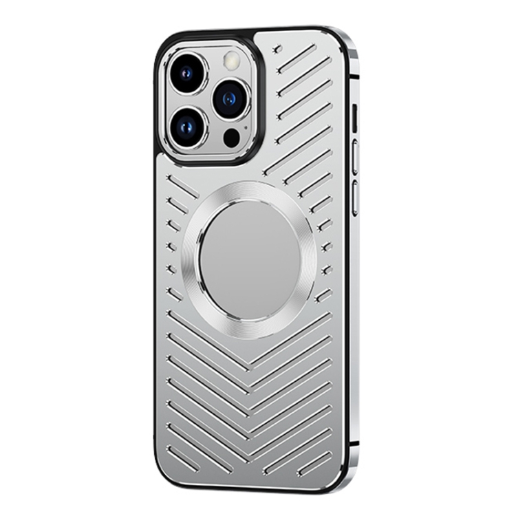 

For iPhone 12 Pro Max MagSafe Magnetic Metal Cooling Phone Case(Silver)