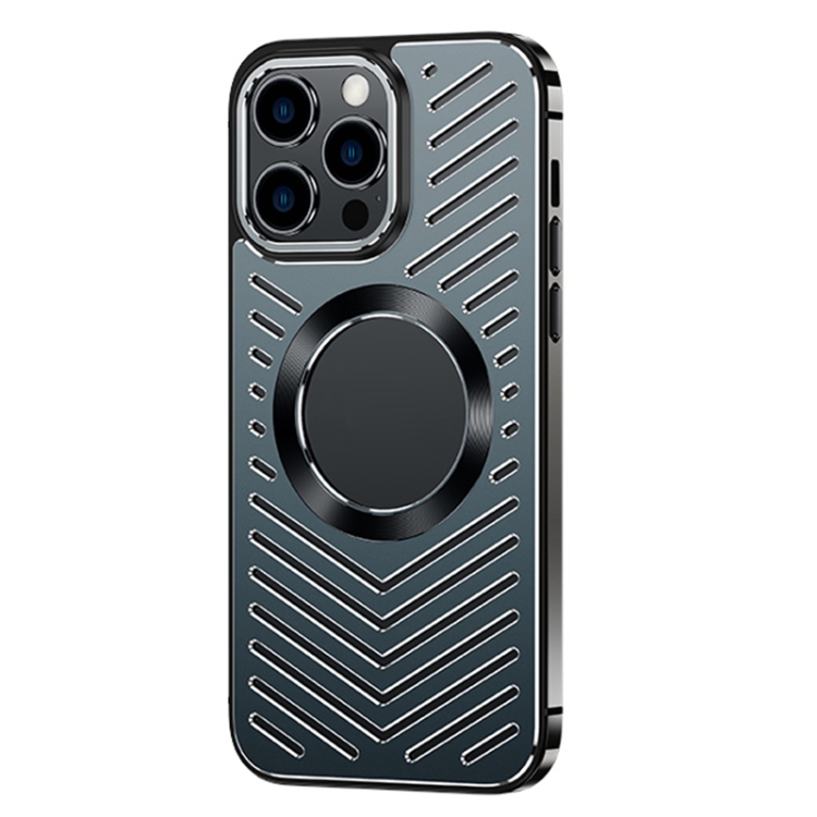 

For iPhone 14 Pro Max MagSafe Magnetic Metal Cooling Phone Case(Black)