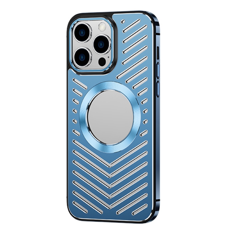 

For iPhone 14 Pro Max MagSafe Magnetic Metal Cooling Phone Case(Sierra Blue)