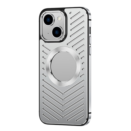 

For iPhone 14 MagSafe Magnetic Metal Cooling Phone Case(Silver)