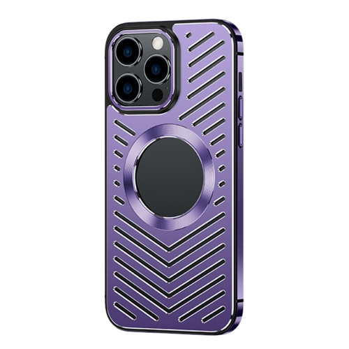 

For iPhone 13 Pro MagSafe Magnetic Metal Cooling Phone Case(Purple)