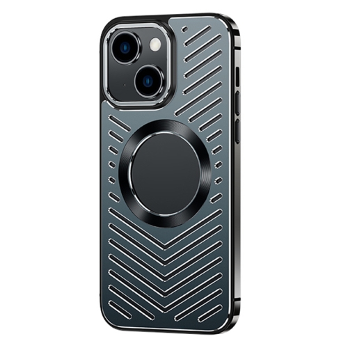 

For iPhone 13 MagSafe Magnetic Metal Cooling Phone Case(Black)