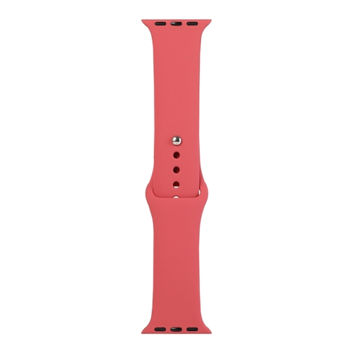 

For Apple Watch Ultra 49mm / Series 8&7 45mm / SE 2&6&SE&5&4 44mm / 3&2&1 42mm Silicone Watch Band, Long Section (Men)(Camellia Red)