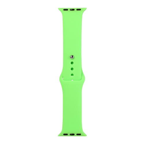 

For Apple Watch Ultra 49mm / Series 8&7 45mm / SE 2&6&SE&5&4 44mm / 3&2&1 42mm Silicone Watch Band, Long Section (Men)(Brilliant Green)