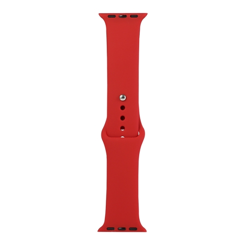 

For Apple Watch Ultra 49mm / Series 8&7 45mm / SE 2&6&SE&5&4 44mm / 3&2&1 42mm Silicone Watch Band, Long Section (Men)(China Red)