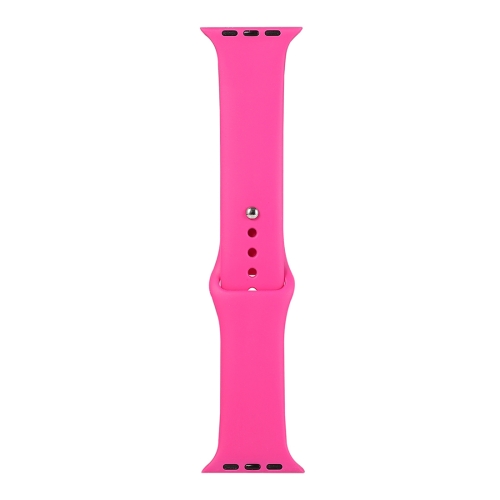 

For Apple Watch Ultra 49mm / Series 8&7 45mm / SE 2&6&SE&5&4 44mm / 3&2&1 42mm Silicone Watch Band, Long Section (Men)(Barbie Pink)