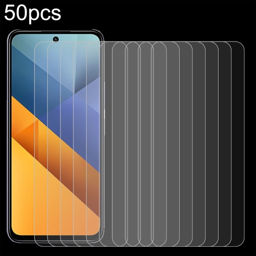 

For Xiaomi Poco M6 4G 50pcs 0.26mm 9H 2.5D Tempered Glass Film