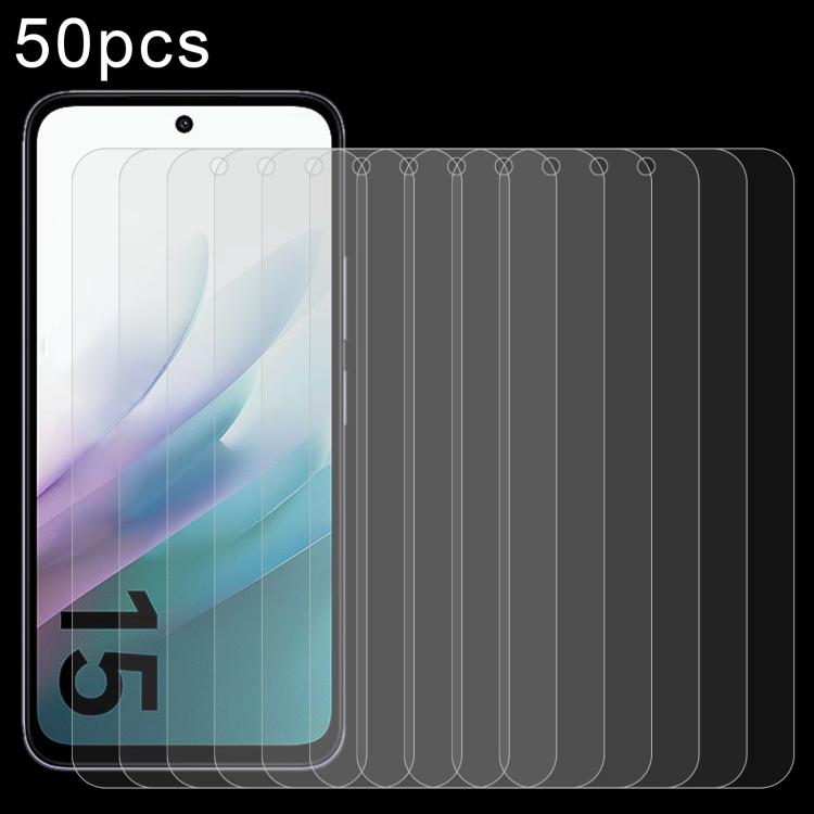 

For Redmi 15 4G 171.2mm 50pcs 0.26mm 9H 2.5D Tempered Glass Film