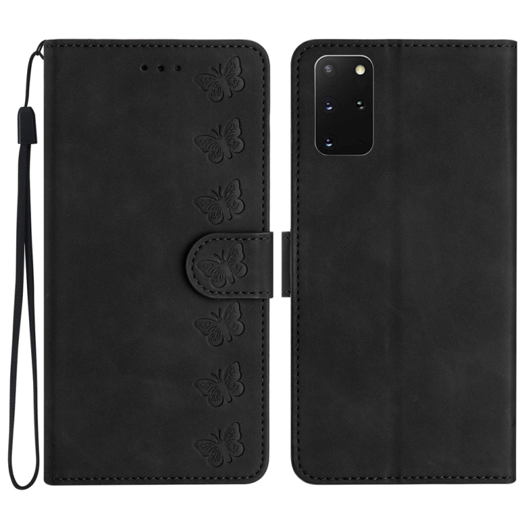 For Samsung Galaxy S20+ Seven Butterflies Embossed Leather