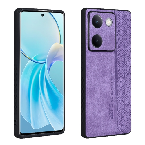 

For vivo Y100 5G AZNS 3D Embossed Skin Feel Phone Case(Purple)