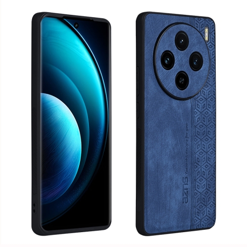 

For vivo X100 AZNS 3D Embossed Skin Feel Phone Case(Sapphire Blue)
