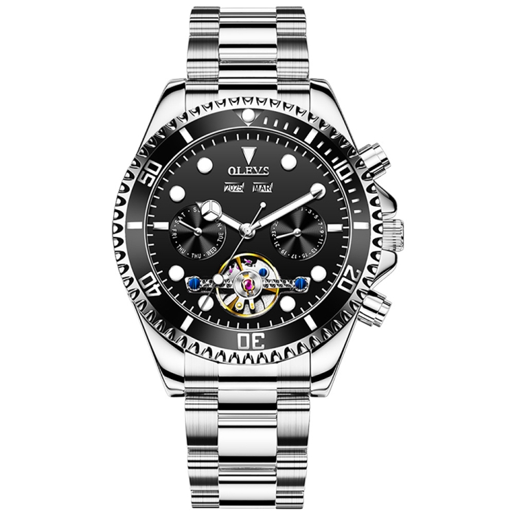 

OLEVS 6605 Men Multifunctional Waterproof Mechanical Watch(Black)