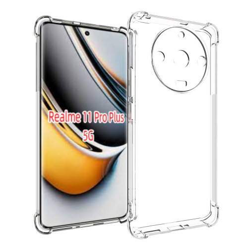 

For Realme 11 Pro+ 5G Shockproof Non-slip Thickening TPU Phone Case(Transparent)
