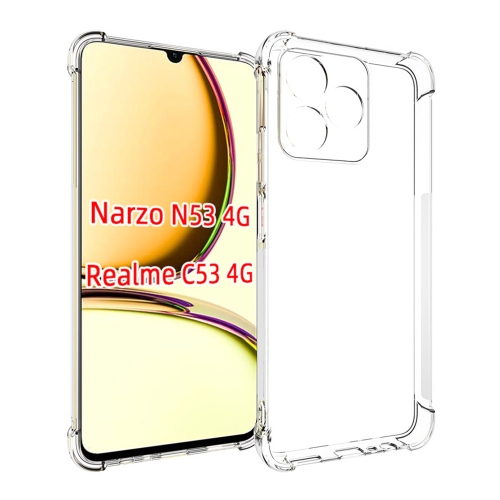 For Realme C53 / Narzo N53 4G Shockproof Non-slip Thickening TPU Phone Case(Transparent)