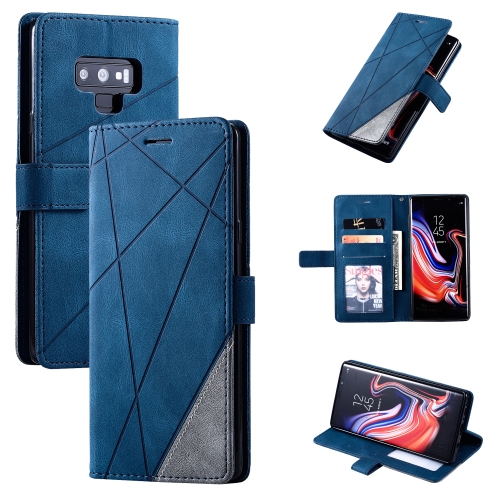 

For Samsung Galaxy Note9 Skin Feel Splicing Horizontal Flip Leather Case with Holder & Card Slots & Wallet & Photo Frame(Blue)