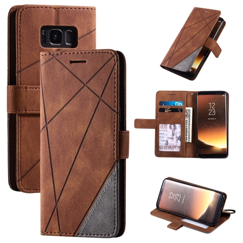 

For Samsung Galaxy S8 Skin Feel Splicing Horizontal Flip Leather Case with Holder & Card Slots & Wallet & Photo Frame(Brown)