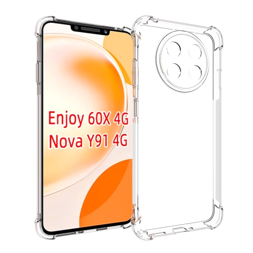 

For Huawei Enjoy 60X / nova Y91 Shockproof Non-slip Thickening TPU Phone Case(Transparent)