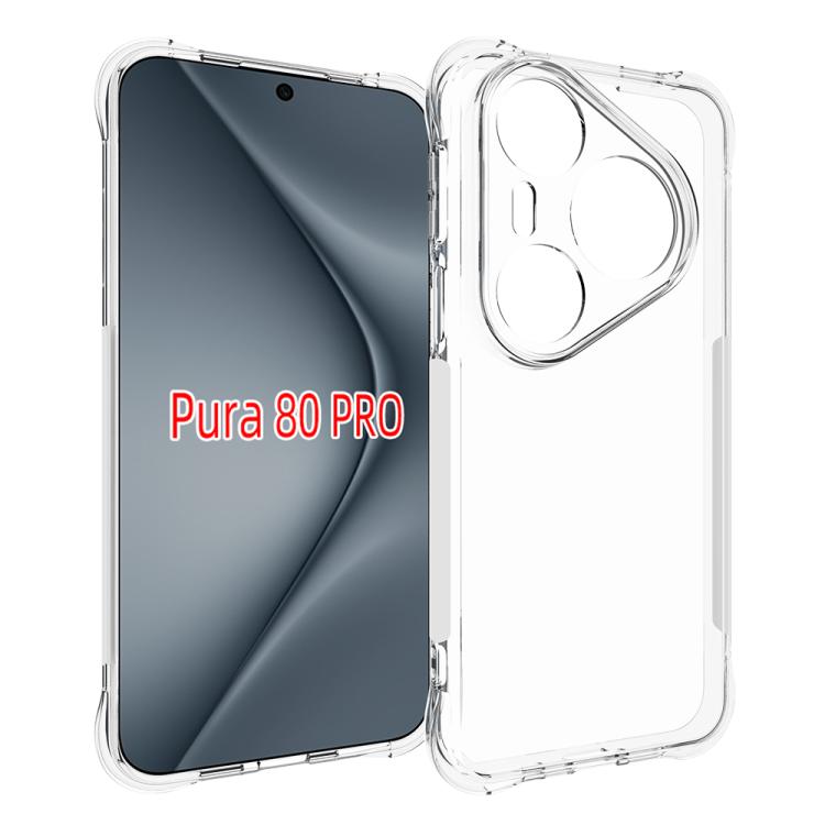 

For Huawei Pura 80 Pro 5G Shockproof Non-slip Thickening TPU Phone Case(Transparent)