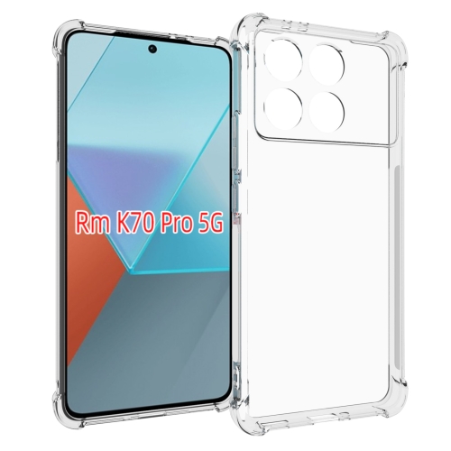 

For Xiaomi Redmi K70 Pro Shockproof Non-slip Thickening TPU Phone Case(Transparent)