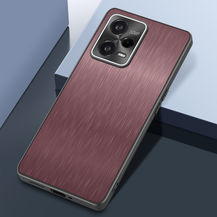 

For Xiaomi Redmi Note 12 Pro Rain Silk Texture Shockproof Phone Case(Coffee)