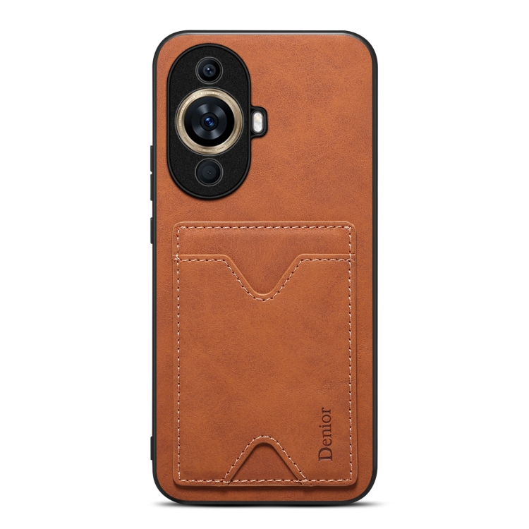 

For Huawei nova 11 Pro / 11 Ultra Denior PU Back Cover Card Slot Holder Phone Case(Brown)
