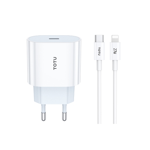 

TOTU ZC32 PD 20W Type-C Port Charger with Type-C to 8 Pin Data Cable Set, Specification:EU Plug(White)