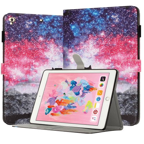 

For iPad Air / Air 2 / 9.7 2017 / 2018 Painted Leather Smart Tablet Case(Starry Sky Cat)