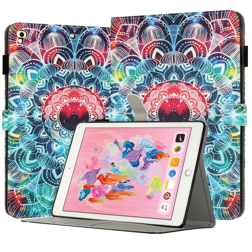 

For iPad Air / Air 2 / 9.7 2017 / 2018 Painted Leather Smart Tablet Case(Mandalas)