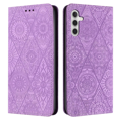 

For Samsung Galaxy A54 5G Ethnic Embossed Adsorption Leather Phone Case(Purple)