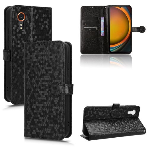 

For Samsung Galaxy Xcover 7 Honeycomb Dot Texture Leather Phone Case(Black)