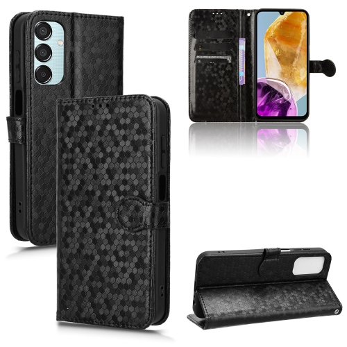 

For Samsung Galaxy F15 5G / M15 5G Honeycomb Dot Texture Leather Phone Case(Black)