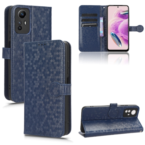 

For Xiaomi Redmi Note 12S 4G Honeycomb Dot Texture Leather Phone Case(Blue)