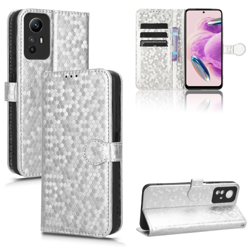 

For Xiaomi Redmi Note 12S 4G Honeycomb Dot Texture Leather Phone Case(Silver)