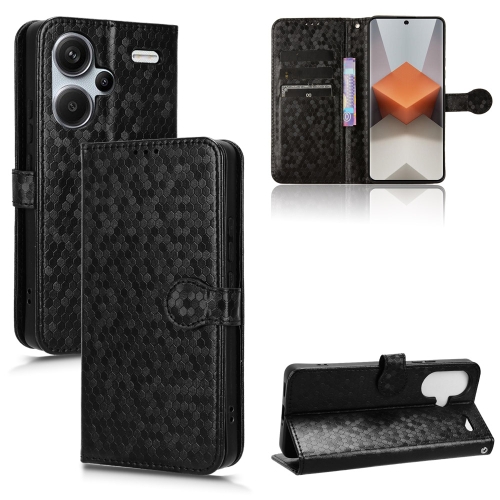

For Xiaomi Redmi Note 13 Pro+ 5G Honeycomb Dot Texture Leather Phone Case(Black)
