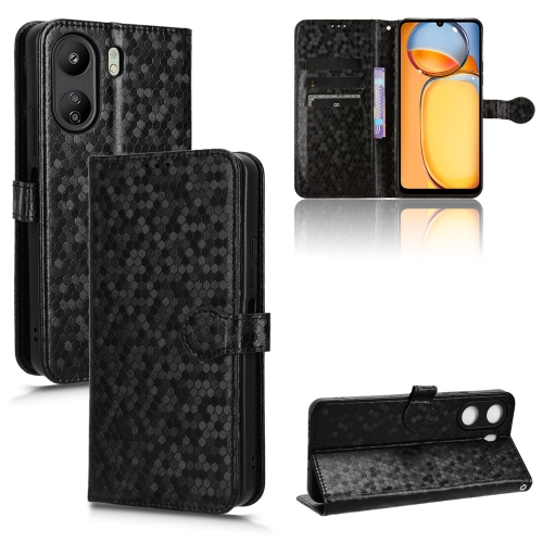

For Xiaomi Redmi 13C / Poco C65 Honeycomb Dot Texture Leather Phone Case(Black)