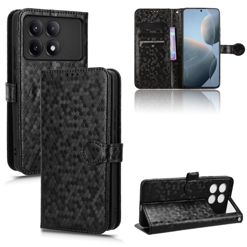 

For Xiaomi Poco X6 Pro / Redmi K70E 5G Honeycomb Dot Texture Leather Phone Case(Black)