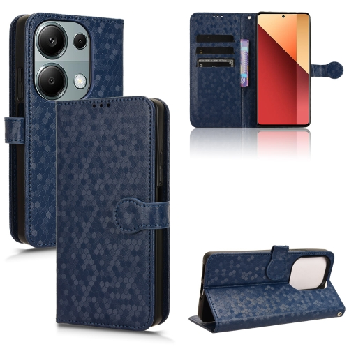 

For Xiaomi Poco M6 Pro 4G Honeycomb Dot Texture Leather Phone Case(Blue)