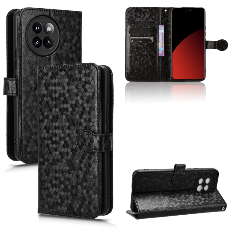 

For Xiaomi Civi 4 Pro Honeycomb Dot Texture Leather Phone Case(Black)