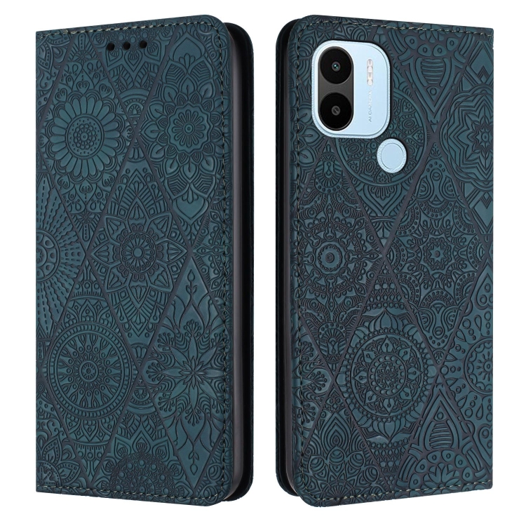 

For Xiaomi Redmi A1+ Ethnic Embossed Adsorption Leather Phone Case(Blue)
