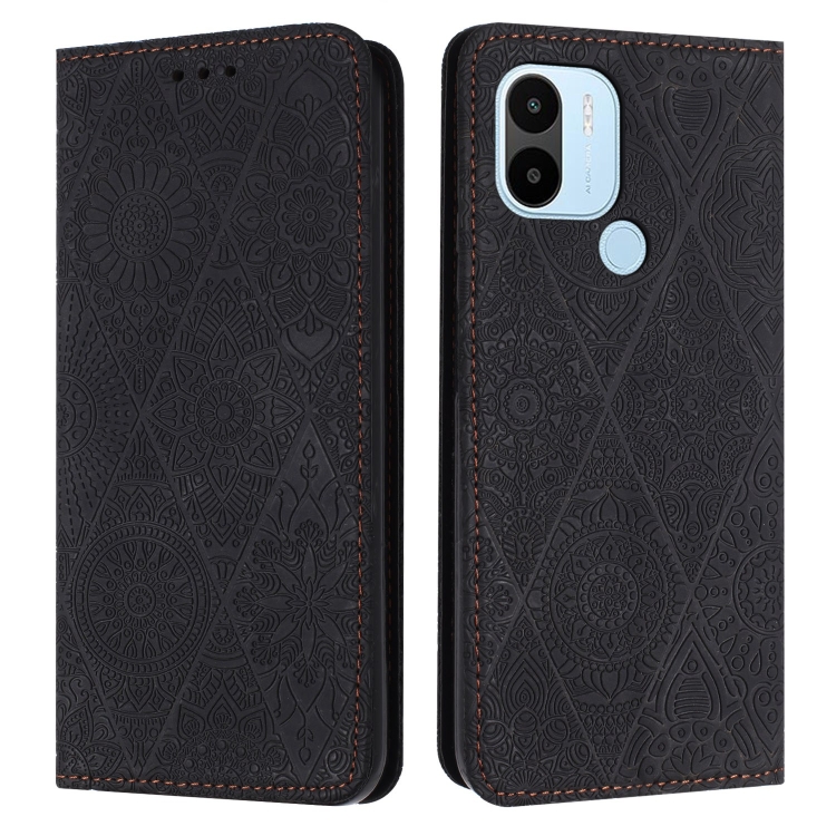 

For Xiaomi Redmi A1+ Ethnic Embossed Adsorption Leather Phone Case(Black)