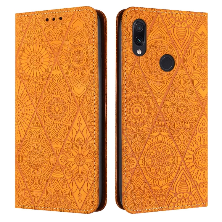 

For Redmi Note 7 / 7 Pro Ethnic Embossed Adsorption Leather Phone Case(Yellow)