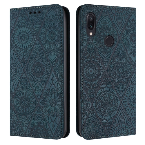 

For Redmi Note 7 / 7 Pro Ethnic Embossed Adsorption Leather Phone Case(Blue)