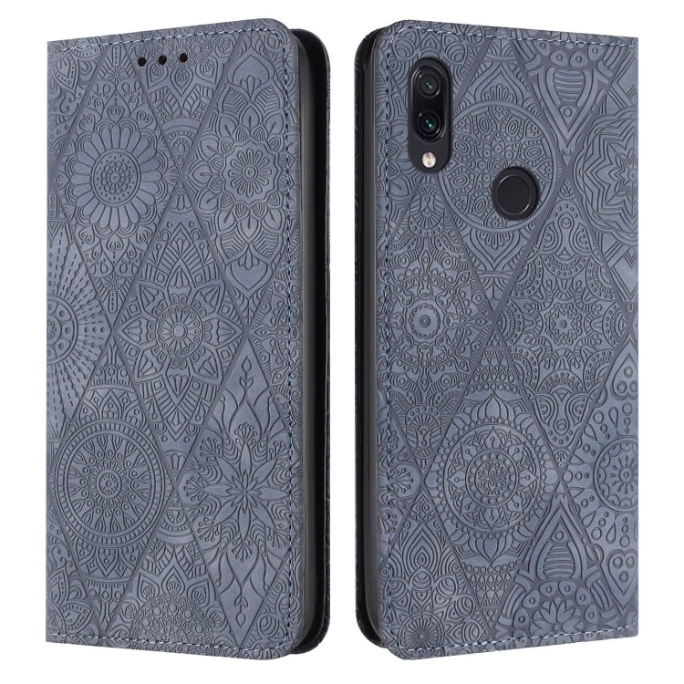 

For Redmi Note 7 / 7 Pro Ethnic Embossed Adsorption Leather Phone Case(Grey)