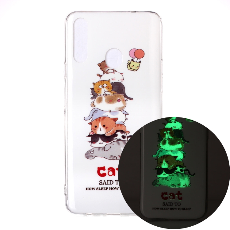 

For Samsung Galaxy A20s Luminous TPU Soft Protective Case(Cats)
