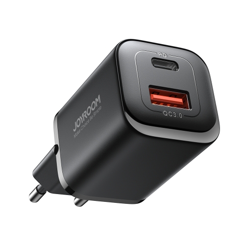 

JOYROOM TCF08 30W USB+USB-C / Type-C Dual Port Charger, Plug:EU Plug(Black)