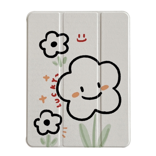 

For iPad 10th Gen 10.9 2022 3-Fold 360 Rotation Painted Leather Smart Tablet Case(Smile Flower)