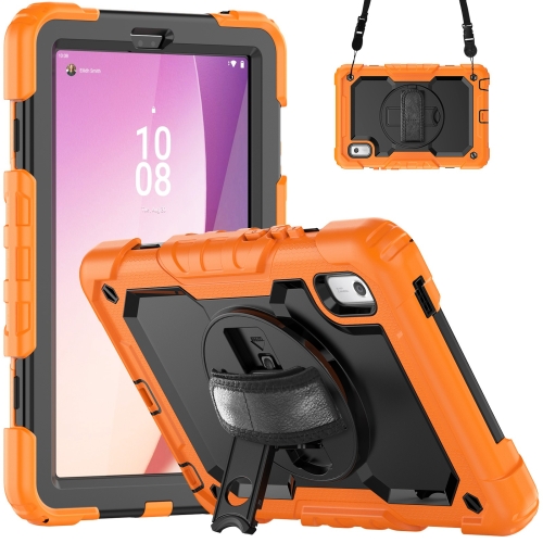 

For Lenovo Tab M9 Silicone Hybrid PC Tablet Case with Shoulder Strap(Orange)