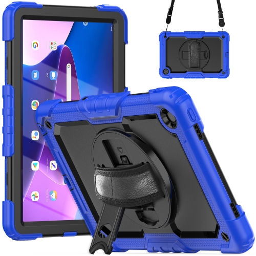 

For Lenovo Tab M10 Plus 10.6 Gen 3rd Silicone Hybrid PC Tablet Case with Shoulder Strap(Blue)