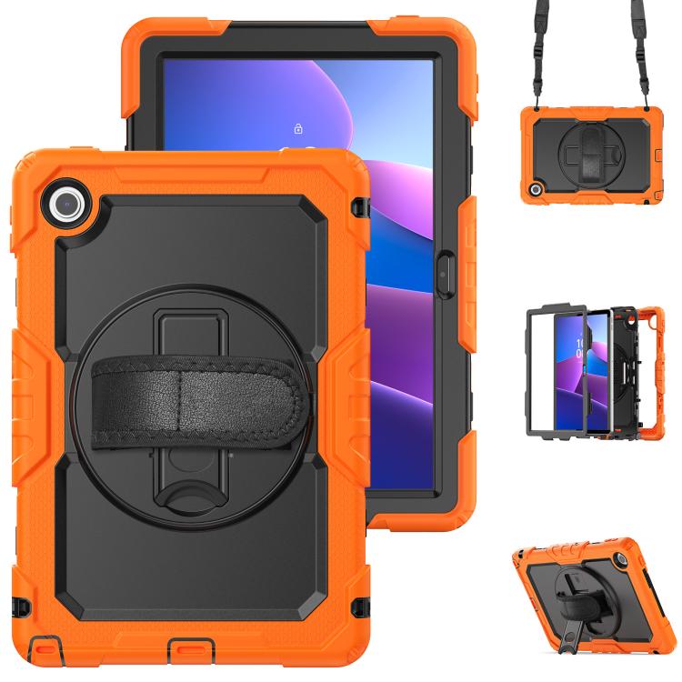 

For Lenovo Tab 10.1 / ZhaoYang K10c Silicone Hybrid PC Tablet Case with Shoulder Strap(Orange)